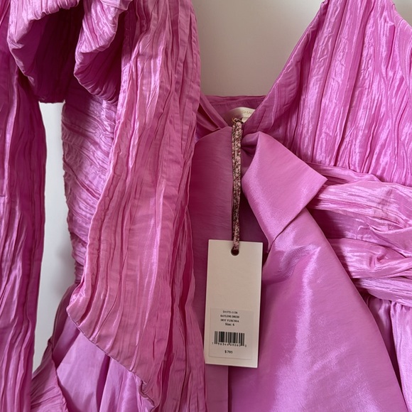 LoveShackFancy Raylene High Low Pink Bow Dress Size: 6 - Picture 7 of 13